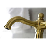 Nautical One-Handle 1-Hole Bathroom Faucet with Deck Plate and Push Pop-Up Drain