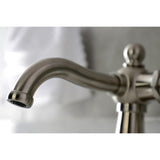 Nautical One-Handle 1-Hole Bathroom Faucet with Deck Plate and Push Pop-Up Drain