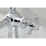 Nautical One-Handle 1-Hole Bathroom Faucet with Deck Plate and Push Pop-Up Drain