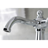 Nautical One-Handle 1-Hole Bathroom Faucet with Deck Plate and Push Pop-Up Drain