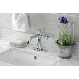 Nautical One-Handle 1-Hole Bathroom Faucet with Deck Plate and Push Pop-Up Drain