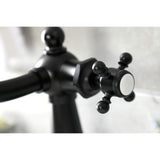 Nautical One-Handle 1-Hole Bathroom Faucet with Deck Plate and Push Pop-Up Drain
