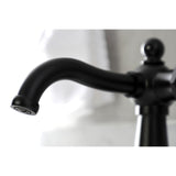 Nautical One-Handle 1-Hole Bathroom Faucet with Deck Plate and Push Pop-Up Drain