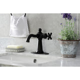 Nautical One-Handle 1-Hole Bathroom Faucet with Deck Plate and Push Pop-Up Drain