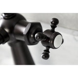 Nautical One-Handle 1-Hole Bathroom Faucet with Deck Plate and Push Pop-Up Drain