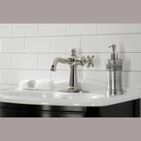 Nautical One-Handle 1-Hole Bathroom Faucet with Deck Plate and Push Pop-Up Drain