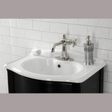 Nautical One-Handle 1-Hole Bathroom Faucet with Deck Plate and Push Pop-Up Drain