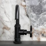 Belknap One-Handle 1-Hole Bathroom Faucet with Deck Plate and Push Pop-Up Drain