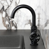 Belknap One-Handle 1-Hole Bathroom Faucet with Deck Plate and Push Pop-Up Drain