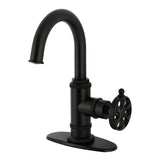 Belknap One-Handle 1-Hole Bathroom Faucet with Deck Plate and Push Pop-Up Drain