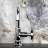 Belknap One-Handle 1-Hole Bathroom Faucet with Deck Plate and Push Pop-Up Drain