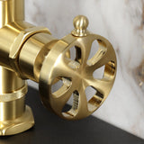 Belknap One-Handle 1-Hole Bathroom Faucet with Deck Plate and Push Pop-Up Drain