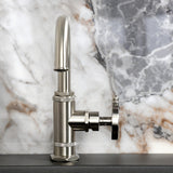 Belknap One-Handle 1-Hole Bathroom Faucet with Deck Plate and Push Pop-Up Drain