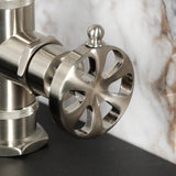 Belknap One-Handle 1-Hole Bathroom Faucet with Deck Plate and Push Pop-Up Drain
