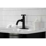 Belknap One-Handle 1-Hole Bathroom Faucet with Deck Plate and Push Pop-Up Drain