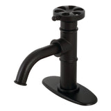 Belknap One-Handle 1-Hole Bathroom Faucet with Deck Plate and Push Pop-Up Drain