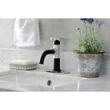 Belknap One-Handle 1-Hole Bathroom Faucet with Deck Plate and Push Pop-Up Drain