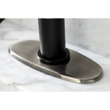 Belknap One-Handle 1-Hole Bathroom Faucet with Deck Plate and Push Pop-Up Drain