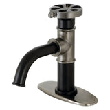 Belknap One-Handle 1-Hole Bathroom Faucet with Deck Plate and Push Pop-Up Drain