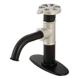 Belknap One-Handle 1-Hole Bathroom Faucet with Deck Plate and Push Pop-Up Drain
