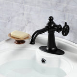 Fuller One-Handle 1-Hole Bathroom Faucet with Deck Plate and Push Pop-Up Drain