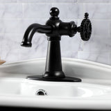 Fuller One-Handle 1-Hole Bathroom Faucet with Deck Plate and Push Pop-Up Drain
