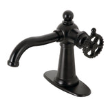 Fuller One-Handle 1-Hole Bathroom Faucet with Deck Plate and Push Pop-Up Drain