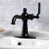 Knight One-Handle 1-Hole Bathroom Faucet with Deck Plate and Push Pop-Up Drain