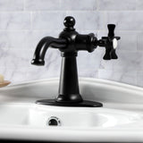 Hamilton One-Handle 1-Hole Bathroom Faucet with Deck Plate and Push Pop-Up Drain