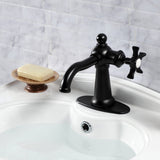 Hamilton One-Handle 1-Hole Bathroom Faucet with Deck Plate and Push Pop-Up Drain