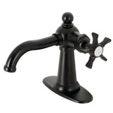 Hamilton One-Handle 1-Hole Bathroom Faucet with Deck Plate and Push Pop-Up Drain