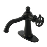 Wendell Single-Handle 1-Hole Deck Mount Bathroom Faucet with Knurled Handle and Push Pop-Up Drain