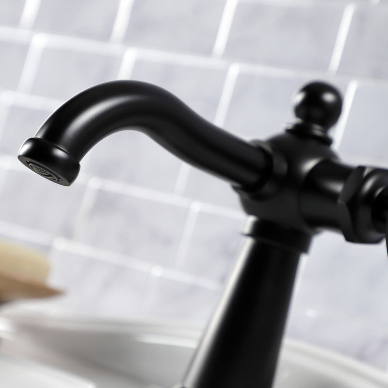 Belknap One-Handle 1-Hole Bathroom Faucet with Deck Plate and Push Pop-Up Drain