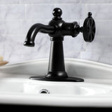 Belknap One-Handle 1-Hole Bathroom Faucet with Deck Plate and Push Pop-Up Drain