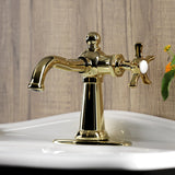 Hamilton One-Handle 1-Hole Bathroom Faucet with Deck Plate and Push Pop-Up Drain