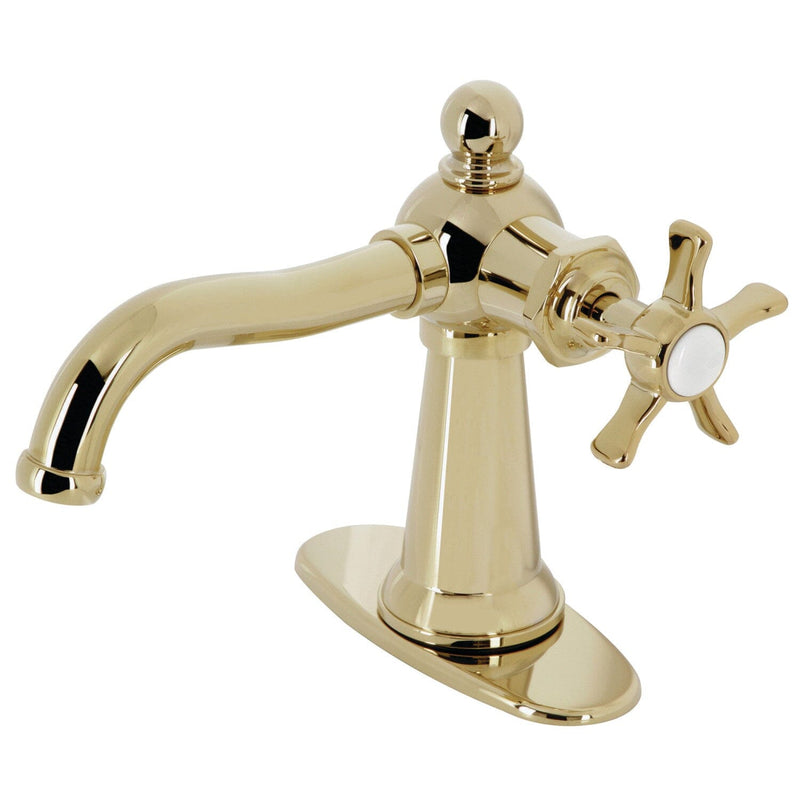 Hamilton One-Handle 1-Hole Bathroom Faucet with Deck Plate and Push Pop-Up Drain