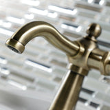 Fuller One-Handle 1-Hole Bathroom Faucet with Deck Plate and Push Pop-Up Drain