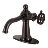 Webb One-Handle 1-Hole Bathroom Faucet with Knurled Handle and Push Pop-Up Drain
