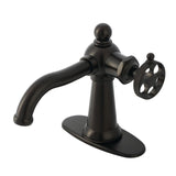 Wendell One-Handle 1-Hole Bathroom Faucet with Knurled Handle and Push Pop-Up Drain