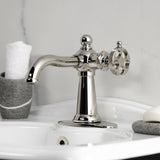 Wendell One-Handle 1-Hole Bathroom Faucet with Knurled Handle and Push Pop-Up Drain