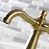Fuller One-Handle 1-Hole Bathroom Faucet with Deck Plate and Push Pop-Up Drain