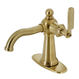 Knight One-Handle 1-Hole Bathroom Faucet with Deck Plate and Push Pop-Up Drain