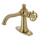 Webb One-Handle 1-Hole Bathroom Faucet with Knurled Handle and Push Pop-Up Drain