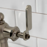 Knight One-Handle 1-Hole Bathroom Faucet with Deck Plate and Push Pop-Up Drain