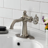 Webb One-Handle 1-Hole Bathroom Faucet with Knurled Handle and Push Pop-Up Drain