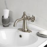 Wendell One-Handle 1-Hole Bathroom Faucet with Knurled Handle and Push Pop-Up Drain