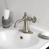 Wendell Single-Handle 1-Hole Deck Mount Bathroom Faucet with Knurled Handle and Push Pop-Up Drain