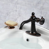 Webb One-Handle 1-Hole Bathroom Faucet with Knurled Handle and Push Pop-Up Drain