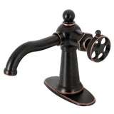 Webb One-Handle 1-Hole Bathroom Faucet with Knurled Handle and Push Pop-Up Drain
