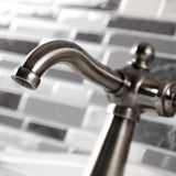 Webb One-Handle 1-Hole Bathroom Faucet with Knurled Handle and Push Pop-Up Drain